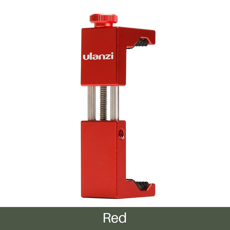 Ulanzi ST-02S 65MM to 95MM Tripod Phone Mount with Cold Shoe 1/4 Screw Phone Mount Stand Clipper for iPhone X 8 7 Plus Samsung: Red