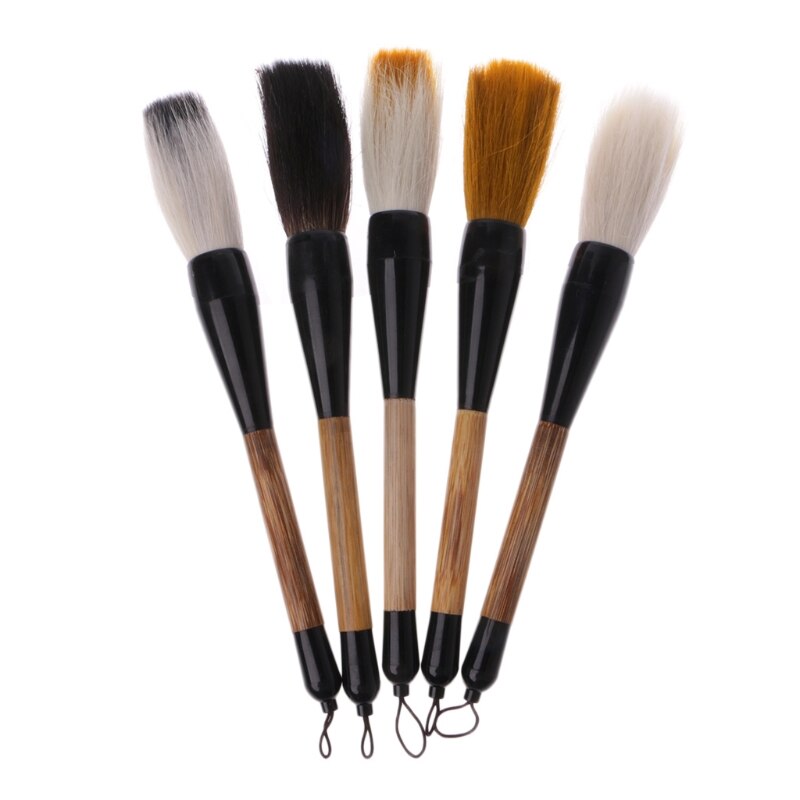 5 stilarter kinesisk kalligrafi børste pen ged hår bambus aksel maling pensel kunst stationær oliemaleri pensel engros &