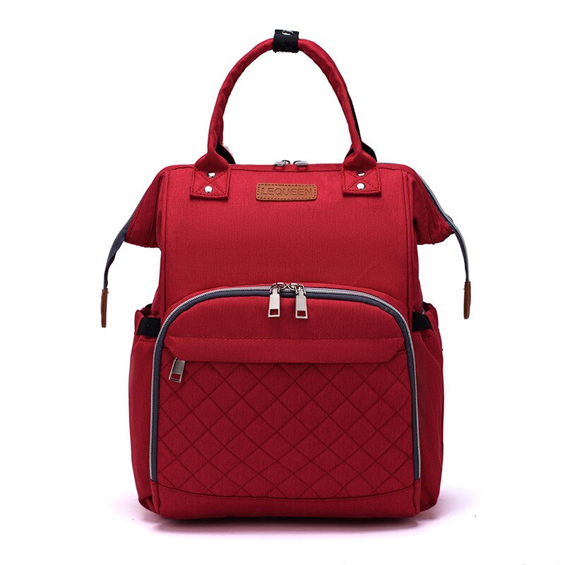 Lequeen Plaid Baby Luier Tas Extra Grote Moederschap Mama Rugzakken Waterdichte Wandelwagen Rolstoel Luier Rugzak Voor Mama Reizen: Red