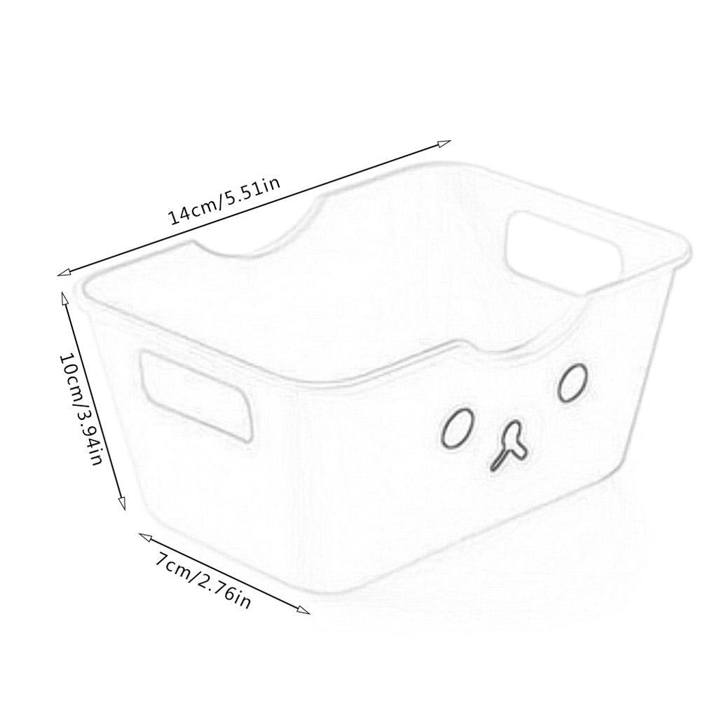 Mini Cute Cartoon Stationery Storage Box Debris Sorting Box Storage Box Rectangular Desktop Storage Box