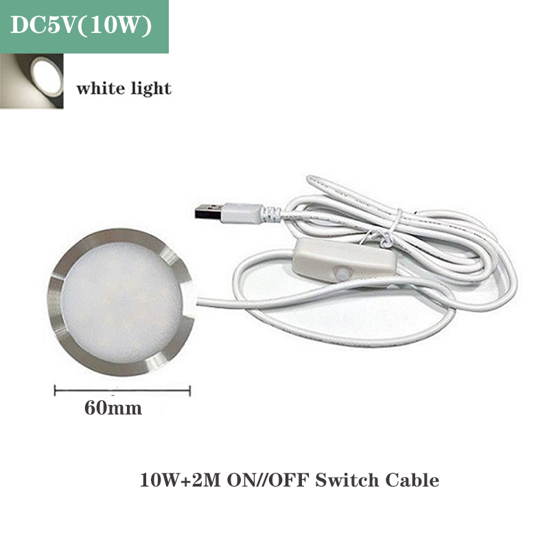 Ultrathin 8mm USB DC5V 3W 10W Dimmable Spotlight Surface Mounted Mini LED Circular Simple Ceiling Light Exhibition Cabinet Lamp: green