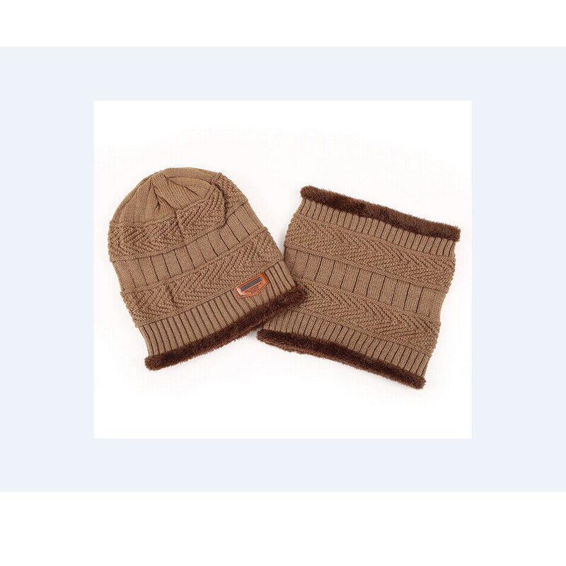 Gorro de Camping para hombre y mujer, gorro de esquí de vellón de lana cálido holgado + pañuelo para el cuello 2 uds, accesorios de invierno