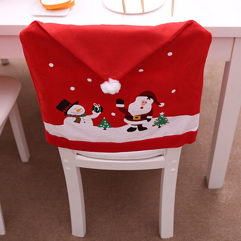 Kerst Decoratie Stoelhoezen Eetkamerstoel Seat Kerstman Thuis Party Decor Doek