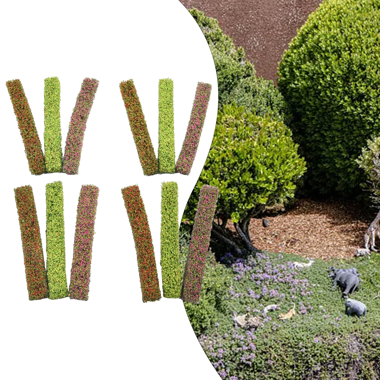 12PCS Shrub Strips Green Sand Table Miniature Mode... – Grandado