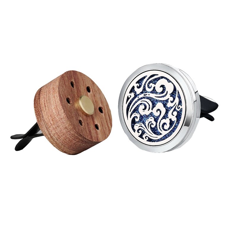 1 pièces diffuseur d'huile essentielle pour voiture avec pince d'aération et 1 pièces huile essentielle d'aromathérapie de voiture avec 10 tampons de rechange en feutre