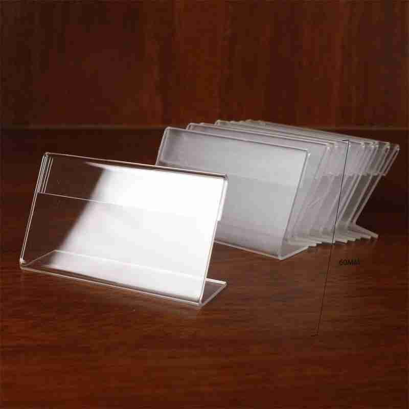 5pcs Transparent Price Tag Clip Sign Stands Poster Racks Plastic Label Racks Clear Acrylic Sign Business Paper Holder