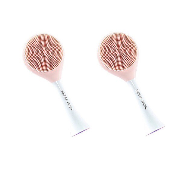 Soocas supplerer tandbørstehoved og ansigtsrensende børstehoved til soocas  x1 x3 x3u x5 sonisk elektrisk tandbørste: 2 lyserøde