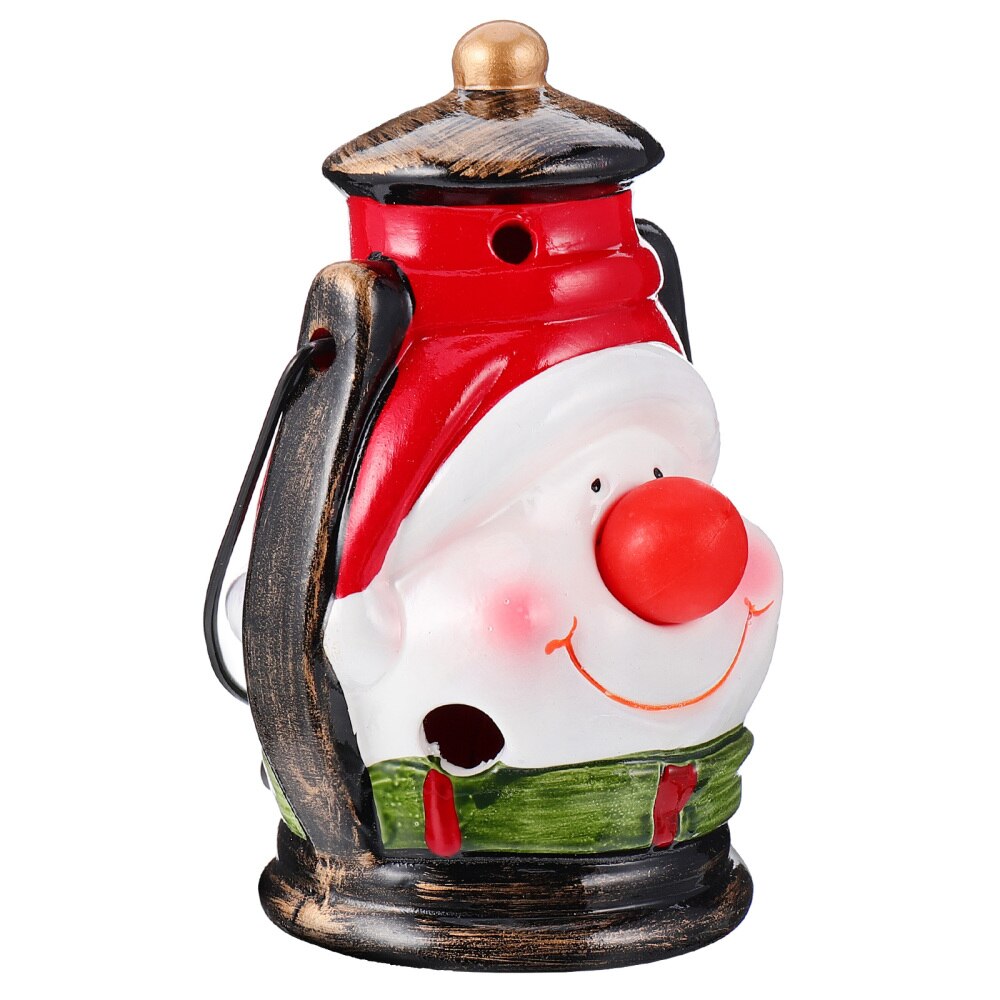 1pc julenattelys julenissen dekorativ lampe skrivebord ornament: Juleelgmønster