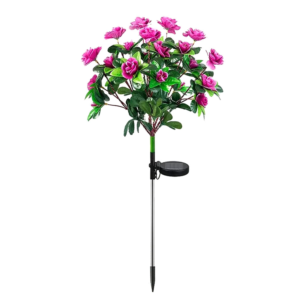 LED Solar Azalea Flower Light Outdoor Waterproof Landscape Light Garden Decorative Lamp Yard Lawn Pathway Light Patio Decor: ROSE
