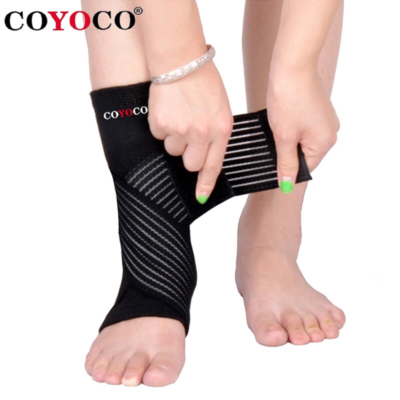 1 Pcs Bandage Ankle Brace Support Protect COYOCO Brand Pressurizable Foot Anti Sprain Bicycle Ankle Guard Warm Nursing Black