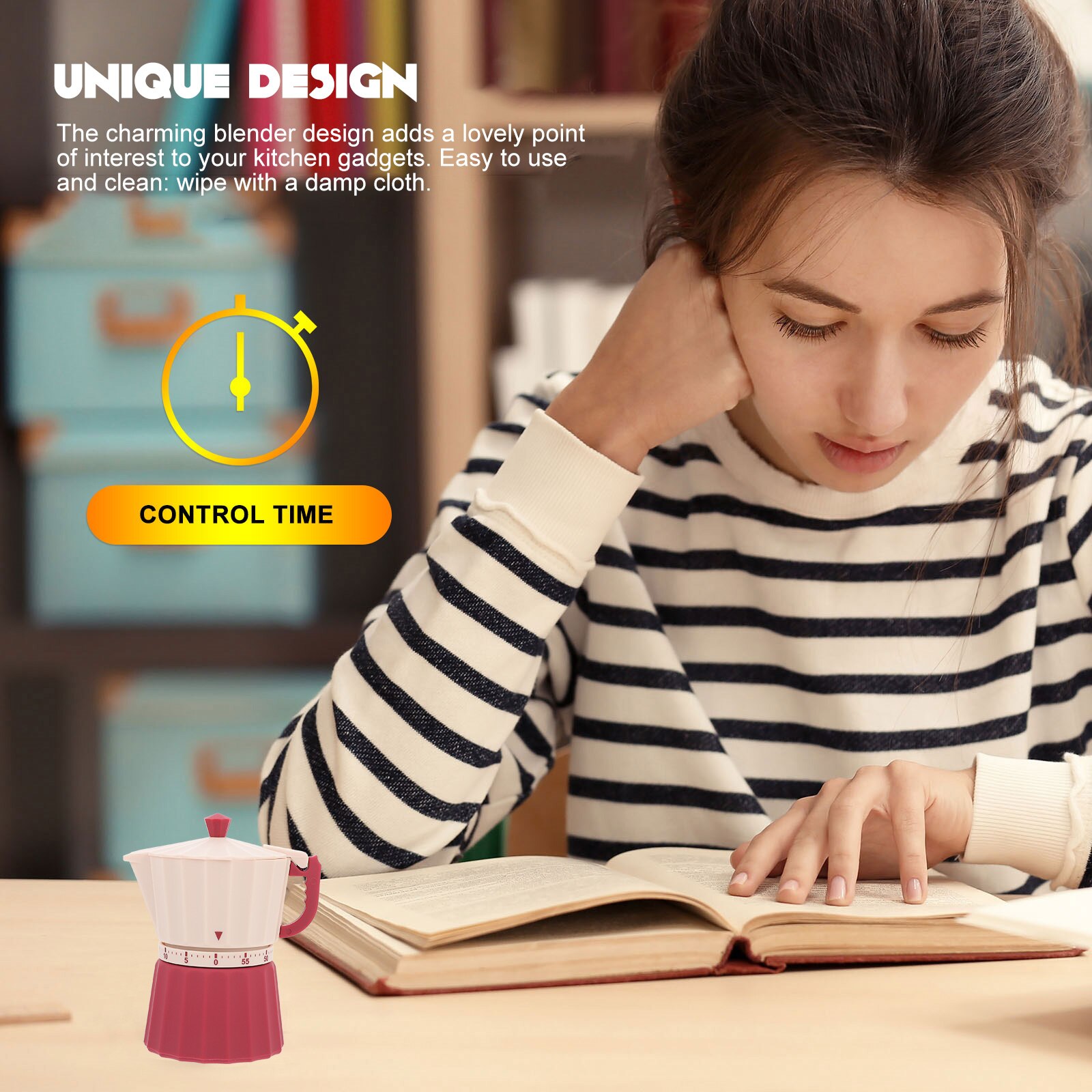 1pc Cartoon Kitchen Timer Lovely Cooking Mechanical Timer Household Funny Timer