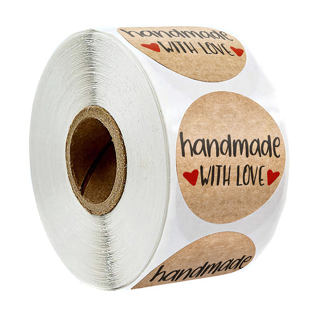 100-500 Uds. Papel Kraft Vintage hecho a mano con pegatinas de amor álbum de recortes papelería etiquetas adhesivas gracias por los pegatinas: Transparente