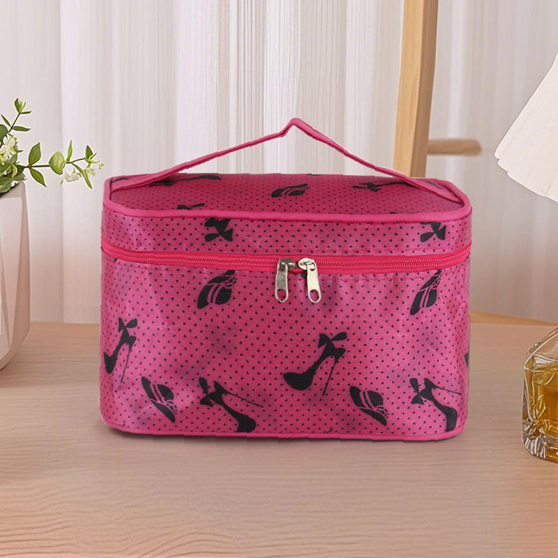Makeup Bag Portable Large Capacity Organizer Storage Box Advanced CarryOn Waterproof Wash Cute Sweet Handbag Simple Toiletry Bag: WHITE