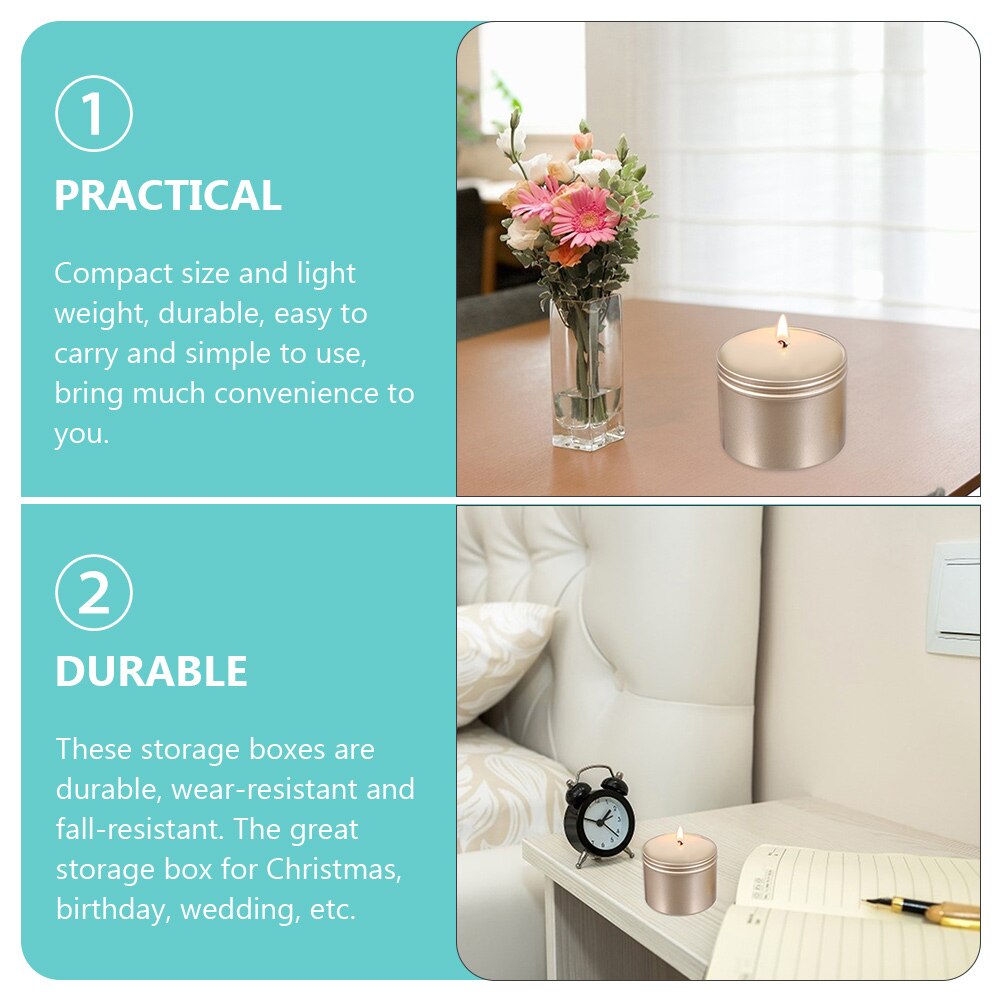 6 Pcs Small Cans Simple Home Round Useful Aluminum Storage Cans Aluminum Storage Jars for Home Storage