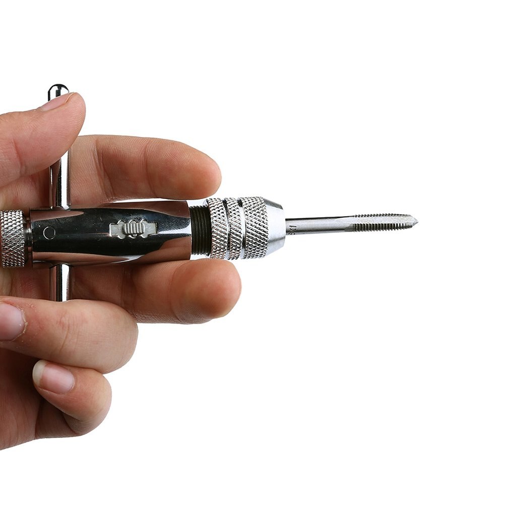 Verstelbare t-greep ratel tapsleutel machinistengereedschap gedraaide draad tappen handtapsleutel t-vormige tap scharnier handgereedschap