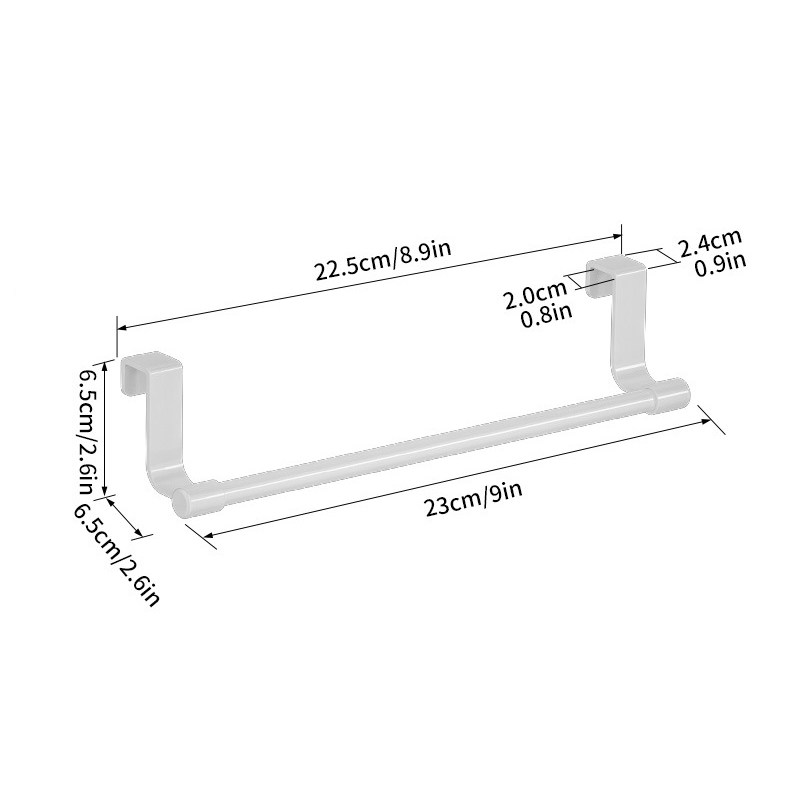 Porte-serviettes suspendu sans perceuse pour cuisine, organisateur de rangement sur porte d'armoire pour gants de torchon, porte-éponge