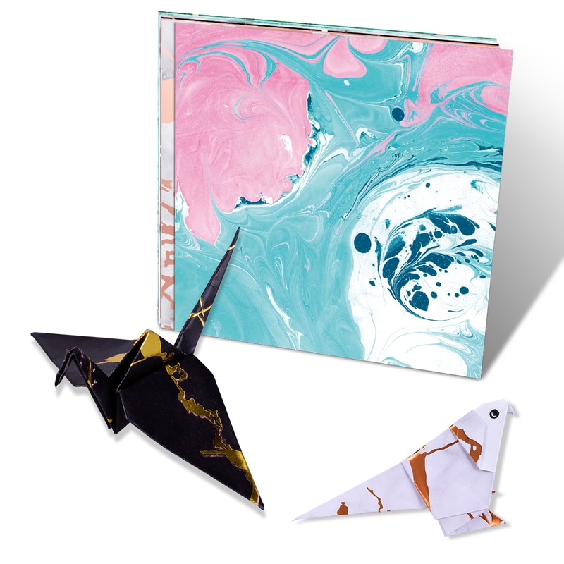 100 stücke Platz Origami Papier Einseitig Marmor aufbringen Bronzing Bunte DIY freundlicher Gefaltet Papier Scrapbooking Handwerk Dekor 15 × 15cm