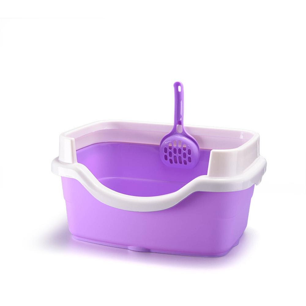 Square Cat Litter Box With Scoop Anti Splash Plastic Training Rabbit Kitten Pee Toilet Clean Toilette Puppy Semi-closed Bedpan