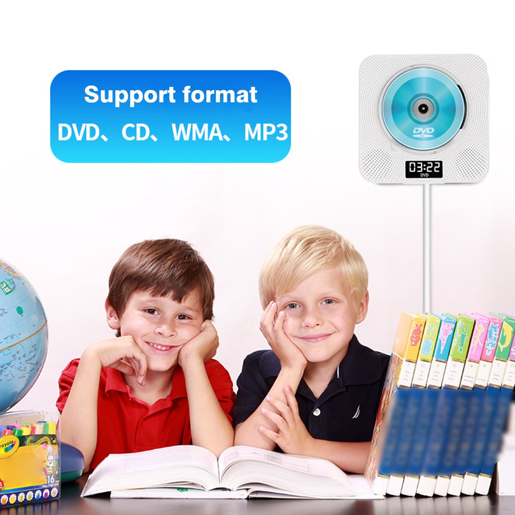 Reprodutor de DVD/CD Montado na Parede com Controle Remoto Bluetooth, Rádio FM Estéreo, Música HiFi e Alto-falante Integrado para TV e Casa - Dropshipping