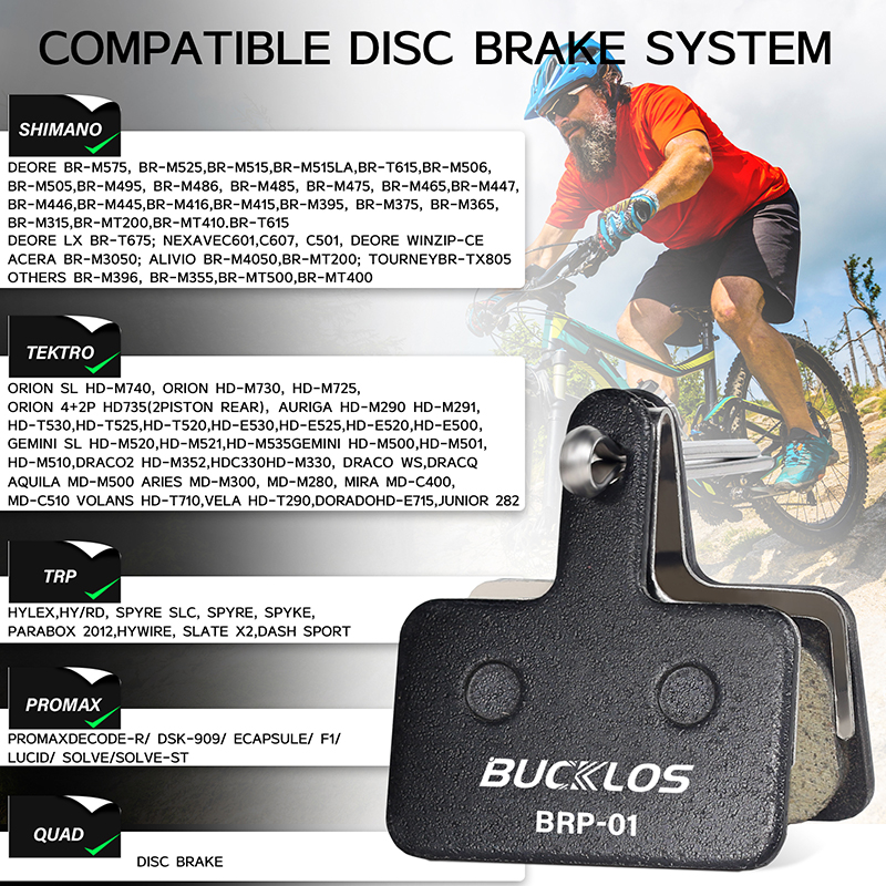 Pastillas de freno de bicicleta BUCKLOS, pastillas de disco hidráulicas para bicicleta de montaña SHIMANO MT200, pastillas de freno de disco para bicicleta de carretera aptas para pieza de freno B01S