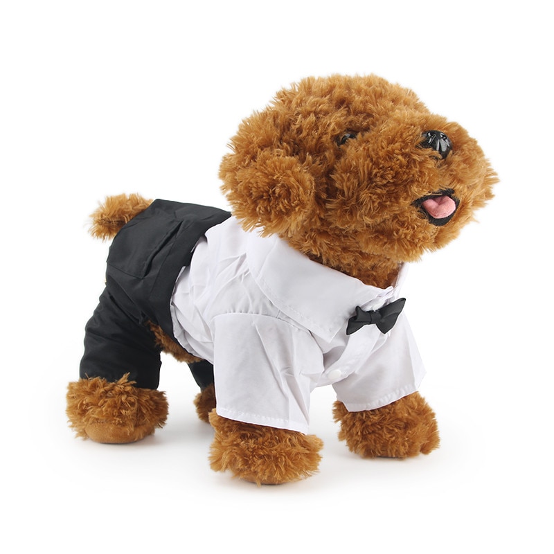 Pet Kleding Puppy Jas Hond Bruiloft Westerse Stijl Shirt met Strikje Kleding Kleding Voor Honden