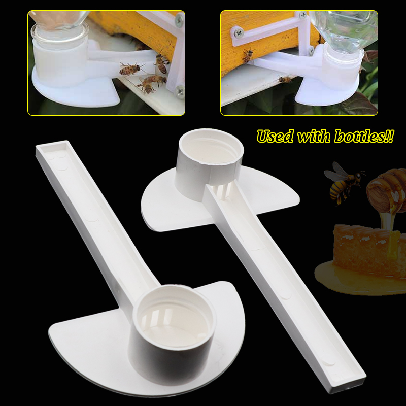 2 Pcs Bijenteelt Bijen Water Feeder, Bee Entry Plastic Wit Feeder, bijenkorf Tuin Bee Honing Water Drinken Drinkers Voeden Gereedschap