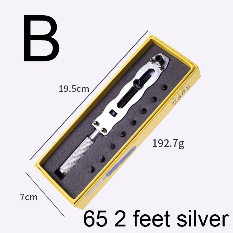 Massief Stalen Horloge Back Cover Opener Gereedschap 2 3 Klauwen Schroef Horloge Case Remover Open Wrench Horlogemaker Repair Tool Kit set: B 65 2feet silver