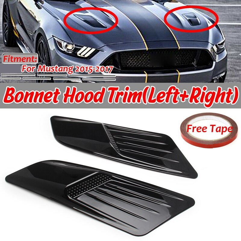 Car Front Hood Air Intake Trim Scoop Vent Guards for Ford Mustang