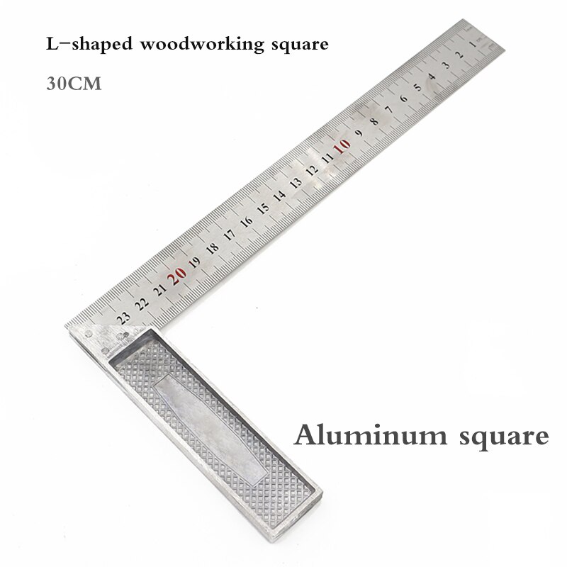 90 graders retvinklet lineal prøv firkant 30cm 1mm metal stål ingeniører prøv firkantet sæt træbearbejdning træ måleværktøj