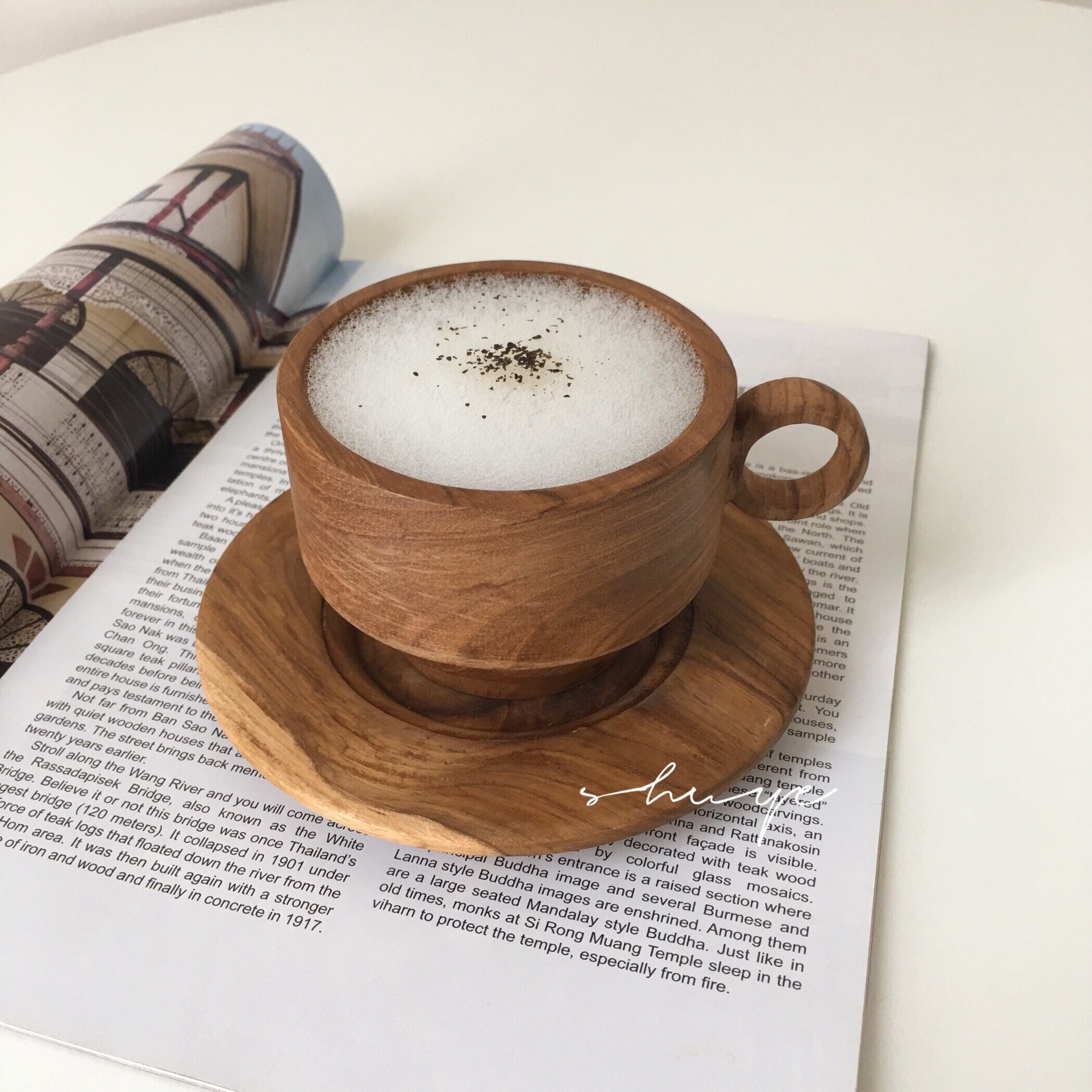 Taza de café de madera hecha a mano, vaso alto de vino tinto, fondo plano, leche Latte, artesanías, taza de cerveza reutilizable con mango, 150ml, 1 ud.