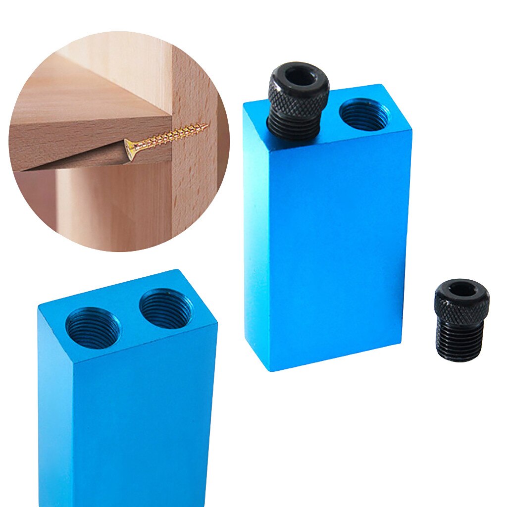 Woodworking Oblique Hole Locator Drill Bits Pocket Hole Jig Kit 15 Degree Angle Drill Guide Set Hole DIY Carpentry Tools