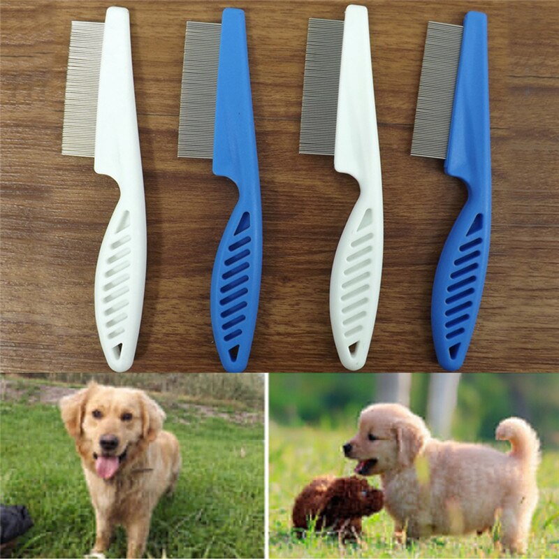 1pc katt hund metall nit huvud hår lösskam fint tandat lopphandtag 14/18cm för stylingverktyg