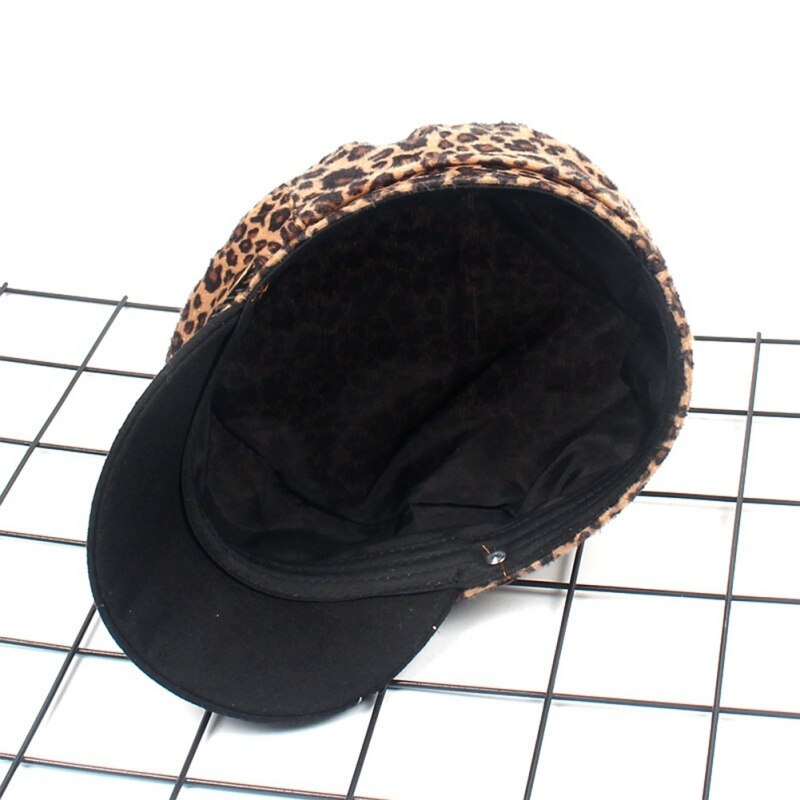 Ins viseras de leopardo boina de mujer Otoño e Invierno Retro viseras planas