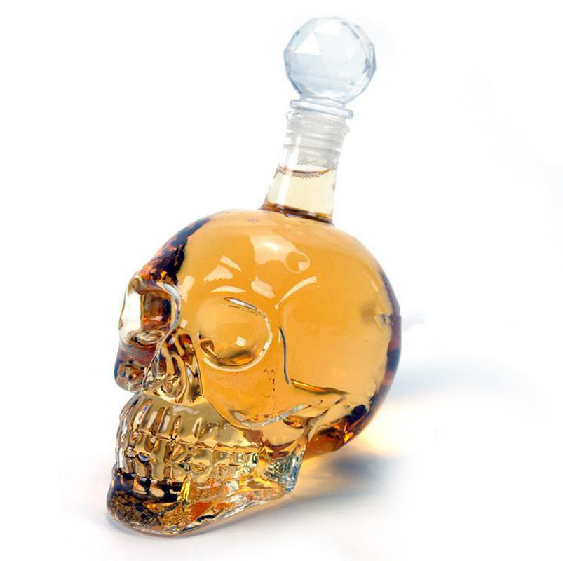Kreative Kristall Schädel Kopf Whiskey Wodka Wein Karaffe Flasche Whiskey Glas Bahre Geister Tasse Wasser Glas Bar Hause