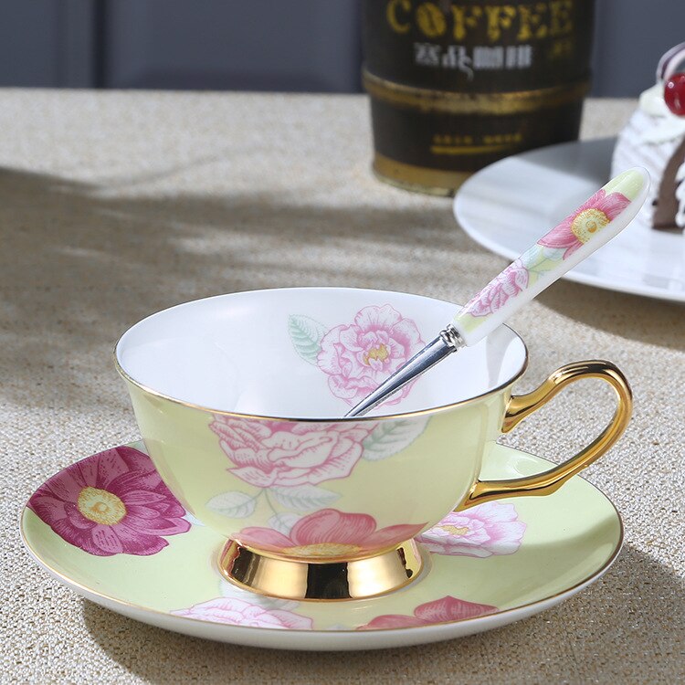 European style fruit flower tea cup household ceramic cup flower tea cup English afternoon tea tea set tea cup set coffee cup: 3