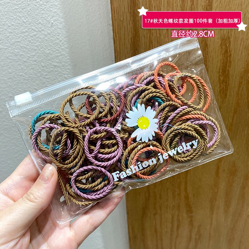 Bandes de cheveux pour bébés, 100 pièces, attaches colorées pour enfants, couvre-chef élastiques, accessoires pour filles: Qiu luowen 100 PCS