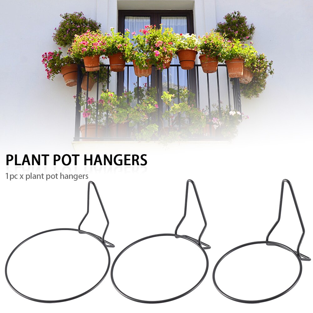 Hengende kurv utendørs svarte gjerder paller praktiske ringetone braketter plante krukkehengere hage veggmontert bakgård terrassejern