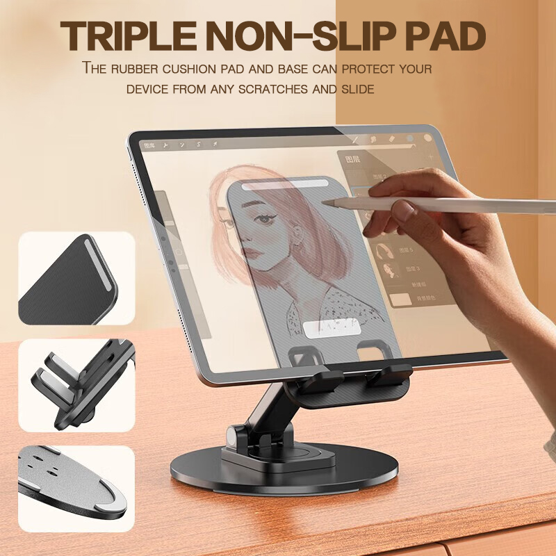 Houder voor desktoptelefoon 360° ° Roterende opvouwbare standaard antislip voor iPhone 13, Xiaomi Huawei mobiele telefoon, tablet, universele accessoires