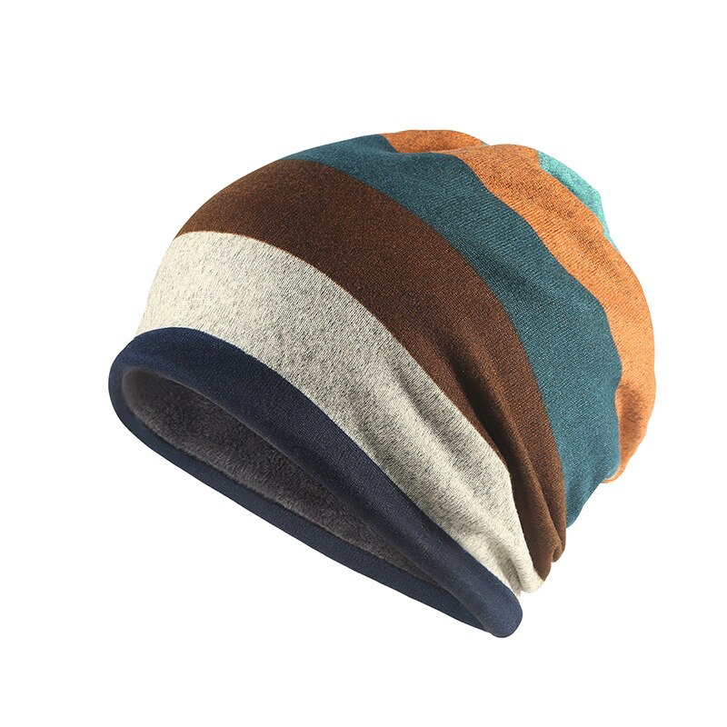 Autumn Winter Hat Beanie Stocking Hat Scarf Mask Male Hats For Women Men Knitted Cap Mens Skullies Beanies Flannel Warm Bonnet: blue thicken