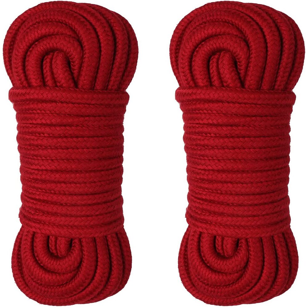 2Pcs Cotton Rope, 5m-10m 8mm Multi Purpose Strong Soft Tying Cord for Camping Gardening Boating Crafting