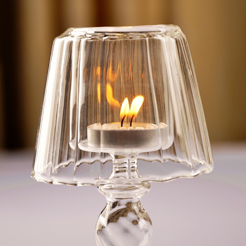 Crystal Glass Candle Holder Candle Decoration Crystal Candle Candle Holders Wedding Centerpieces Center Table Candlesticks Par