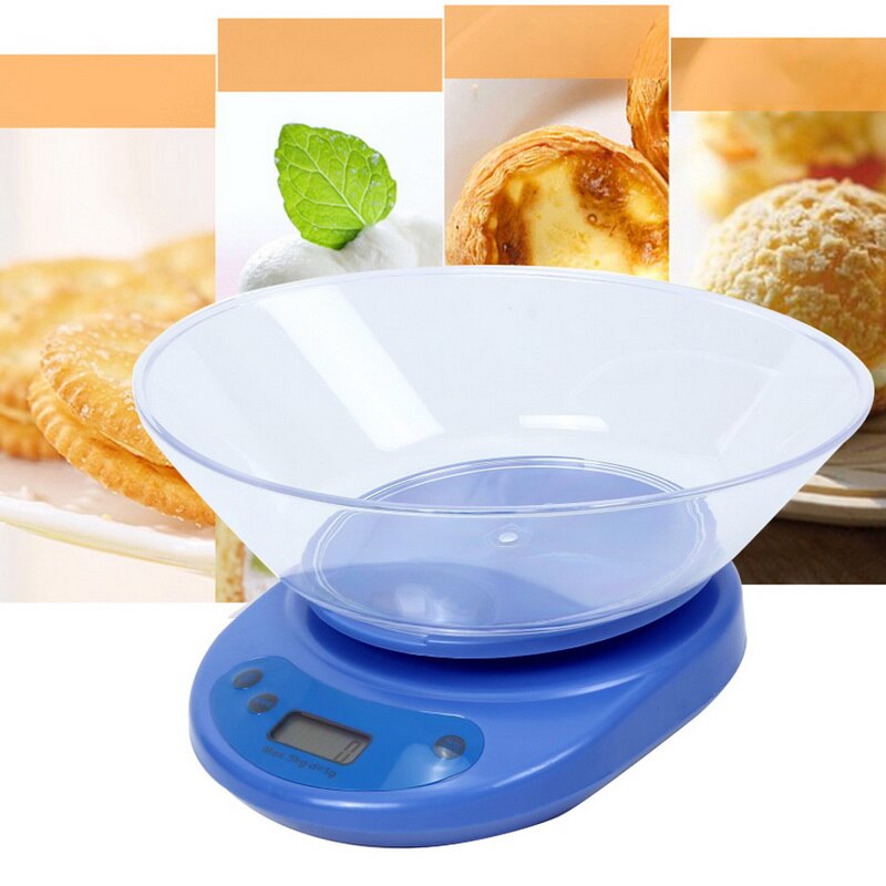 Digitale Keukenweegschaal Voedsel Schaal Met Kom Voor Koken En Bakken 5Kg Led Digitale Display