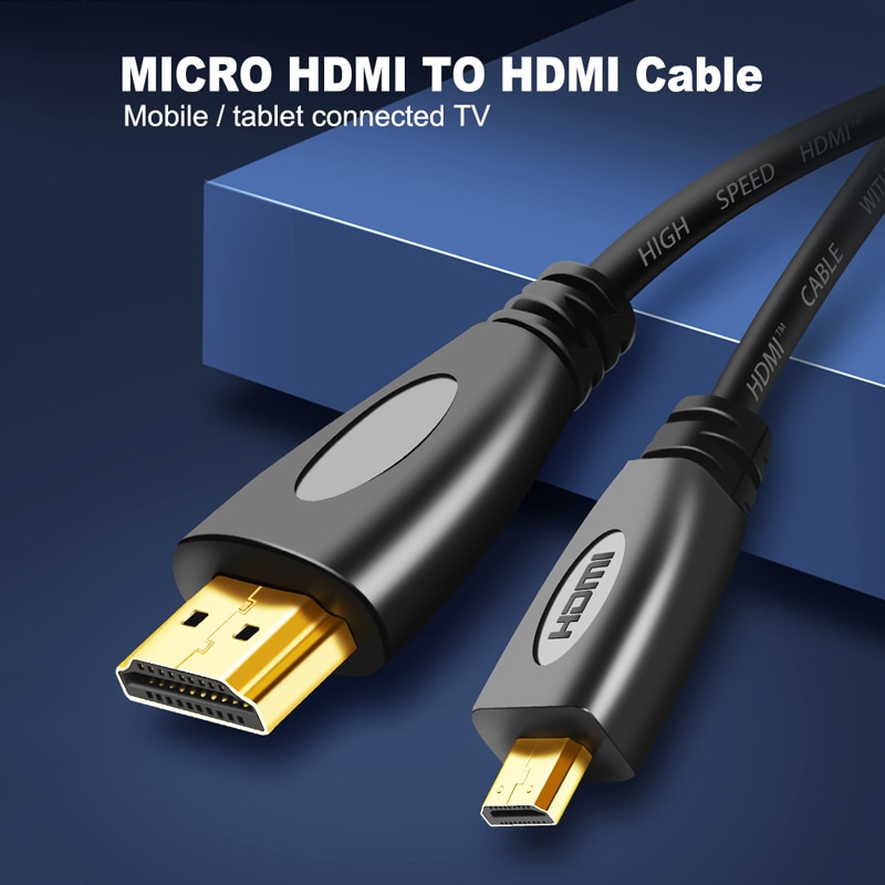Micro Hdmi Naar Hdmi Kabel 3M Vergulde 3D 4K 1080P Premium High Speed Hdmi Kabel adapter Voor Hdtv Xbox Pc Gopro Hdmi Connector