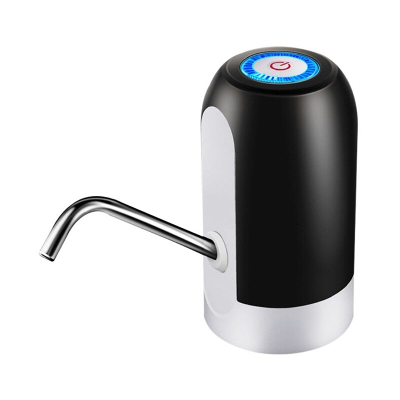 Vandflaske pumpe usb opladning automatisk elektrisk vanddispenser pumpe flaske vandpumpe automatisk skifte drikke dispenser: Sort