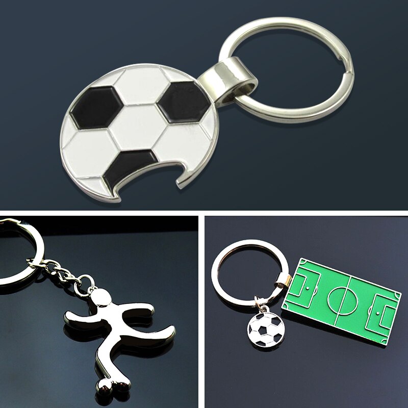 1Pc Voetbal Fans Souvenir Voetbal Flesopener Voetbal Sleutelhangers Sleutelhanger Sleutelhouder Sport Ornament Ring