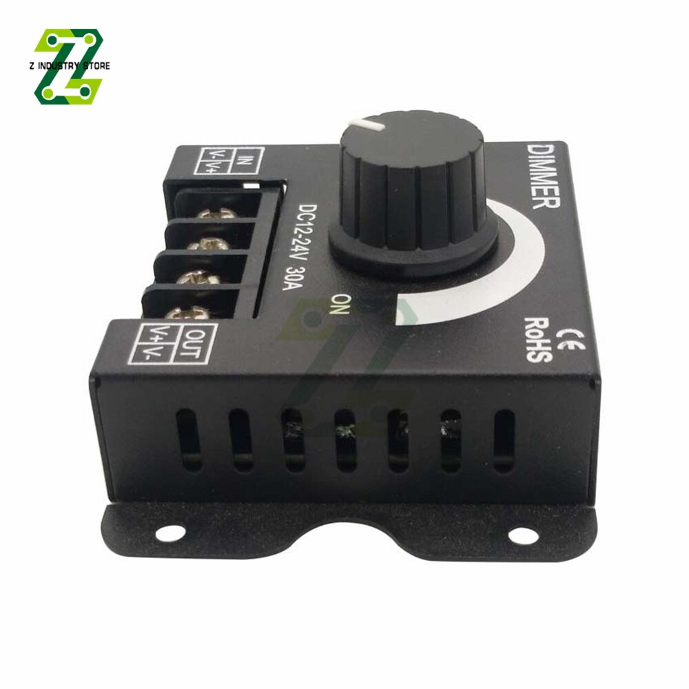 LED Dimmer DC 12V 24V 30A 1W Einstellbare Helligkeit Controller Schalter Lampe Streifen Fahrer Power Versorgung schwarz