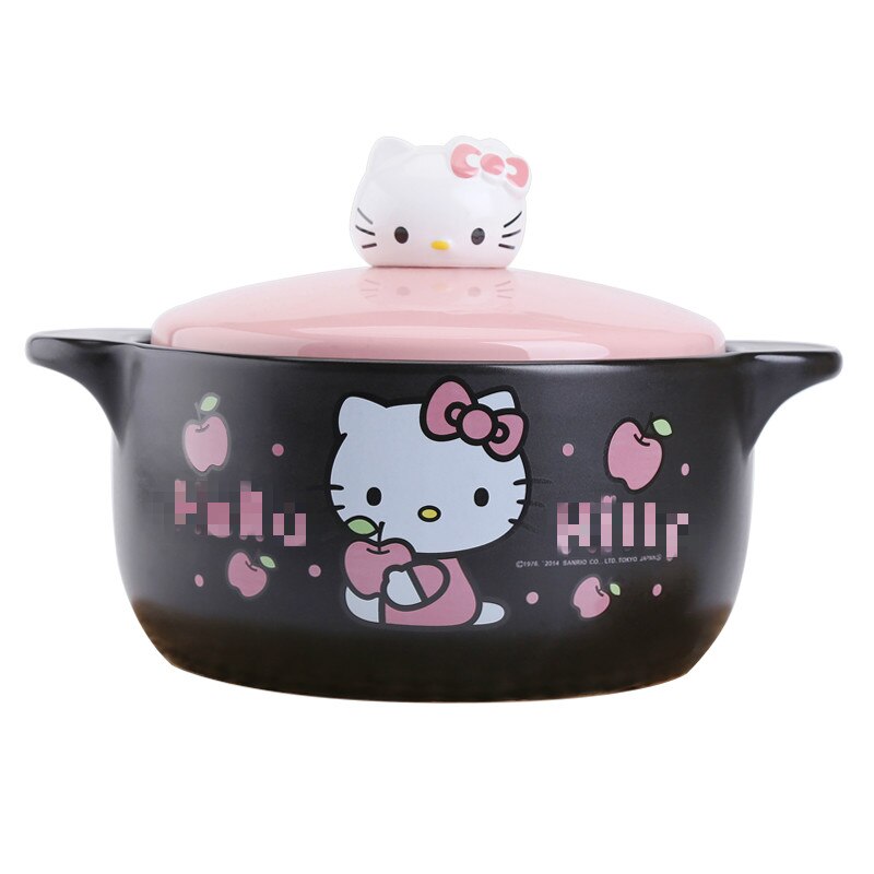 1.6L Pink Cartoon Ceramic Casserole Saucepan High temperature resistance Soup Porridge pot Spodumene Slow cooker 23.5x10cm: Pink