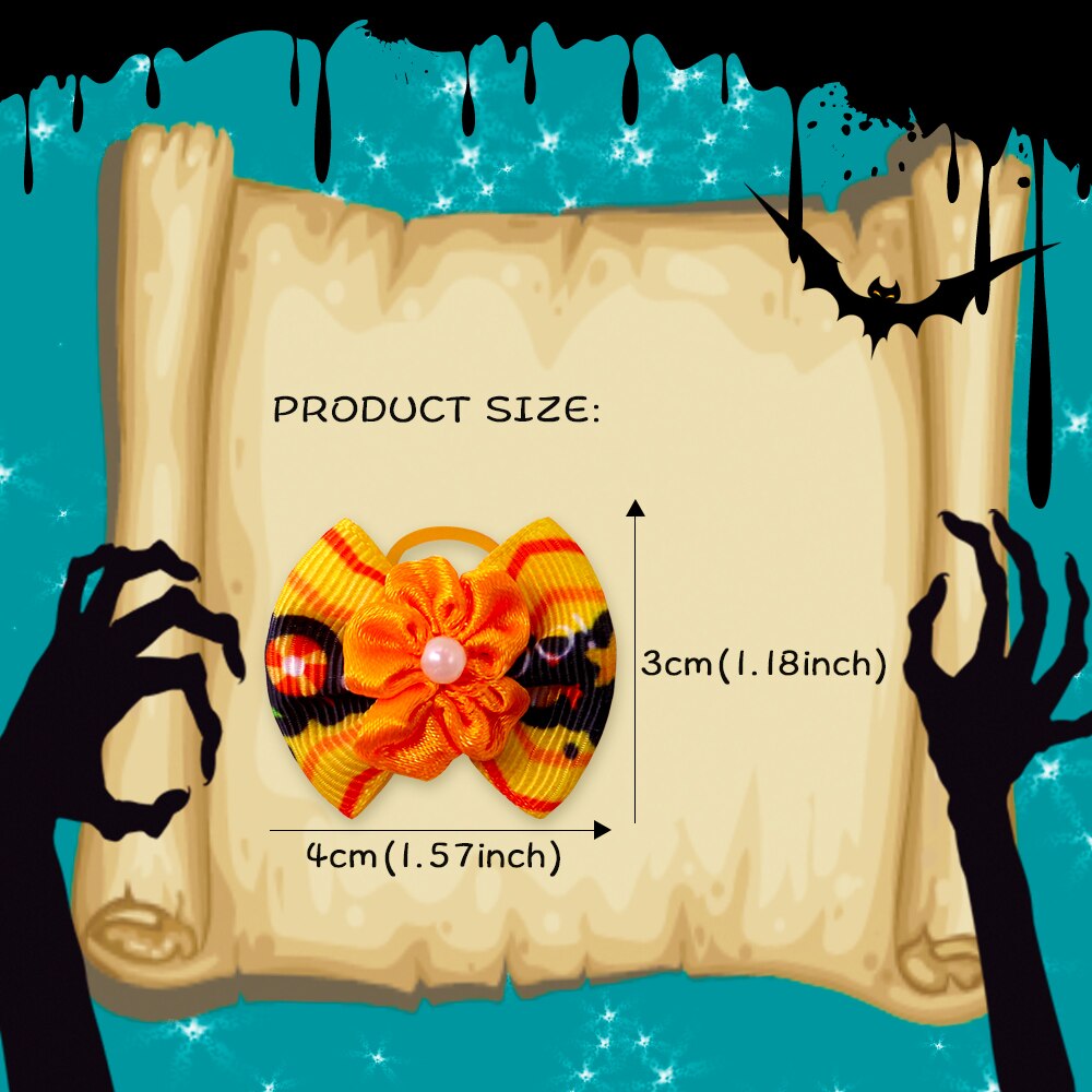 10 stuks haarstrikken voor hondenpuppy's, gemengd met schattige pompoen/bloemen, hondenhaaraccessoire, hondenverzorgingsstrikken met elastiekjes, huisdierbenodigdheden