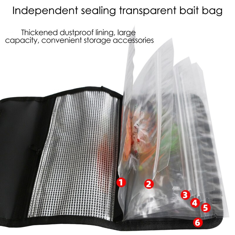 Fishing Bait Bag Waterproof Portable Fishing Bait Finishing Storage Bag Box Soft Bait Storage Bag Fishing Tackle Bag