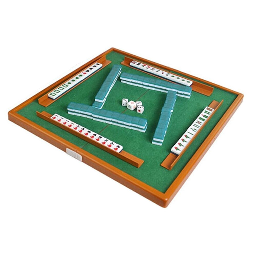 Fun Speelgoed Traditionele Acryl Entertainment Party Board Game Indoor Volwassenen Mini Mahjong Set Met Klaptafel Familie